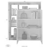 Buffet moderne 2 portes 3 compartiments blanc laqué chêne Blume BR Réductions