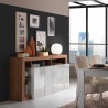 Buffet de cuisine moderne 4 portes 184 cm blanc brillant bois Cadiz MR Remises