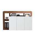 Buffet en bois 146 cm 3 portes blanc brillant Hailey MR Offre
