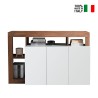 Buffet en bois 146 cm 3 portes blanc brillant Hailey MR Vente