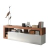 Meuble TV mobile moderne en bois avec porte laqué blanc Dorian MR Offre