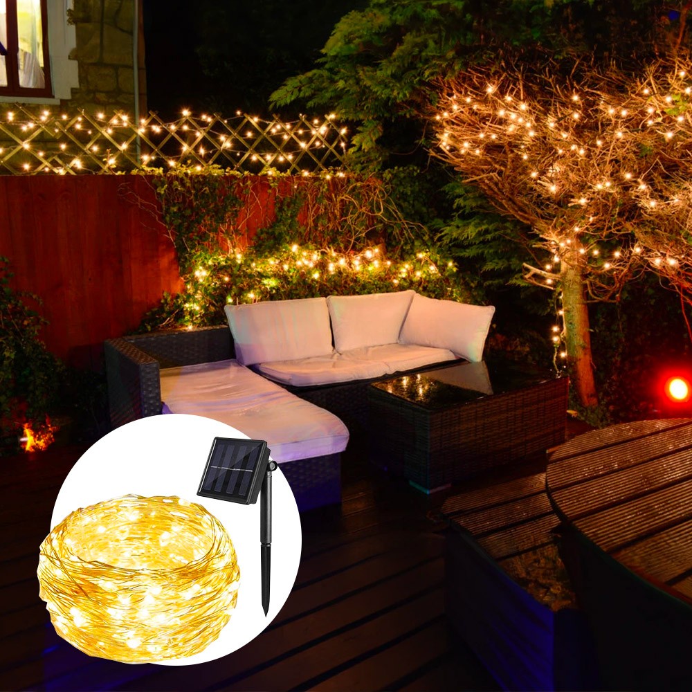 Guirlande lumineuse solaire 200 LED jardin balcon Noël terrasse NestX