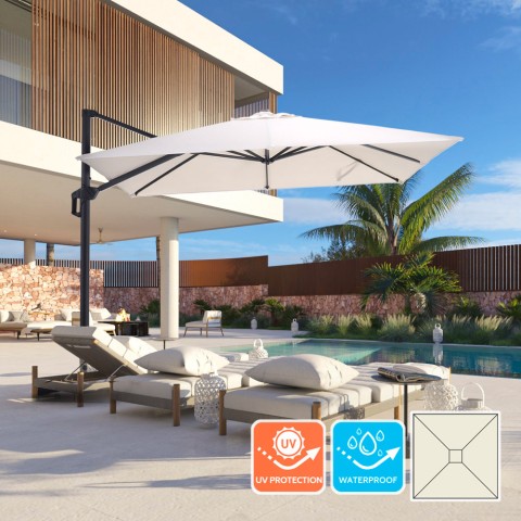 Parasol déporté anti UV pour jardin et extérieur 3x3 Waikiki Promotion