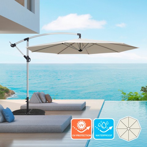 Parasol de jardin déporté 3 mètres octogonal en aluminium bar et hôtel Fan Promotion