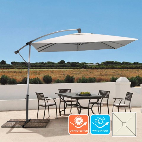 Parasol de jardin déporté carré 2.5 mètres en aluminium bars Shadow Promotion