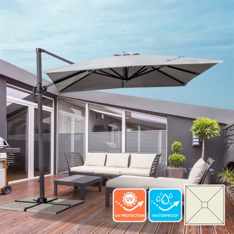 Parasol déporté de jardin 2.5 mètres carré en aluminium bar Paradise Promotion