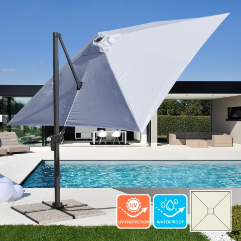 Parasol déporté de jardin carré 3x3 mât en aluminium Paradise Promotion