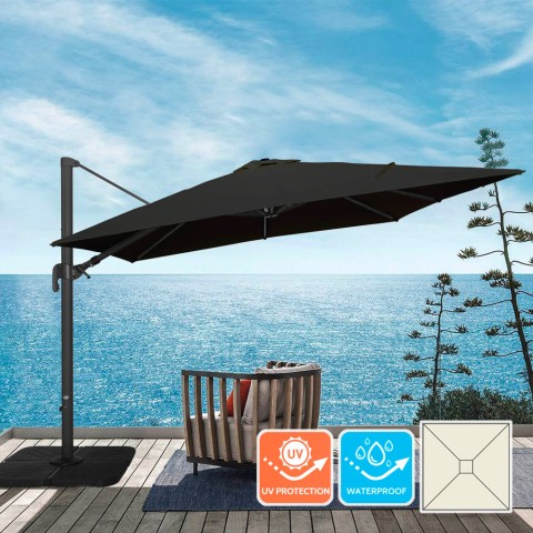 Parasol déporté avec bras réglable en aluminium 3x3 Vienna Noir Promotion