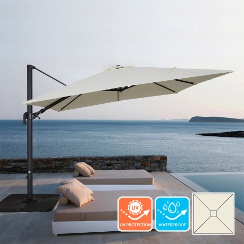 Parasol déporté de jardin 3x3 carré en aluminium bars hôtels Vienna Promotion