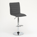 Tabouret de bar industriel fixe pivotant réglable dossier Detroit 