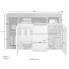 Buffet moderne noir 2 portes 3 tiroirs blanc brillant Lavine BX Remises