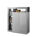 Buffet haut cuisine séjour blanc brillant 2 portes Blume BC Offre