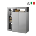 Buffet haut cuisine séjour blanc brillant 2 portes Blume BC Vente