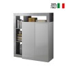 Buffet haut cuisine séjour blanc brillant 2 portes Blume BC Vente