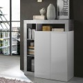 Buffet haut cuisine séjour blanc brillant 2 portes Blume BC Promotion