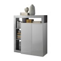 Buffet haut cuisine séjour blanc brillant 2 portes Blume BC Remises