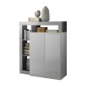 Buffet haut cuisine séjour blanc brillant 2 portes Blume BC Remises