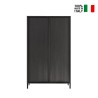Crédence design moderne 2 portes 4 compartiments bois noir Bogarde Steel Vente