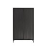 Crédence design moderne 2 portes 4 compartiments bois noir Bogarde Steel Offre