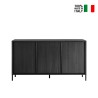 Buffet design moderne 3 portes 156cm en bois noir Cooper Steel Vente