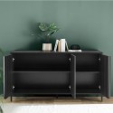 Buffet design moderne 3 portes 156cm en bois noir Cooper Steel Remises