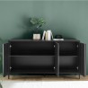 Buffet design moderne 3 portes 156cm en bois noir Cooper Steel Remises