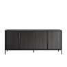 Buffet moderne cuisine salon en bois noir 4 portes 205cm Charly Steel Offre