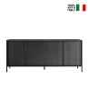 Buffet moderne cuisine salon en bois noir 4 portes 205cm Charly Steel Vente