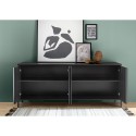Buffet moderne cuisine salon en bois noir 4 portes 205cm Charly Steel Remises