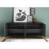 Buffet moderne cuisine salon en bois noir 4 portes 205cm Charly Steel Remises