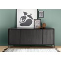 Buffet moderne cuisine salon en bois noir 4 portes 205cm Charly Steel Réductions