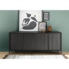 Buffet moderne cuisine salon en bois noir 4 portes 205cm Charly Steel Réductions
