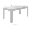 Table à manger moderne cuisine 180x90cm blanc brillant bois Echo Basic Remises
