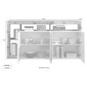 Buffet cuisine salon 4 portes blanc brillant bois 184 cm Cadiz BP Prix