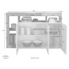 Buffet moderne en bois, 3 portes, blanc brillant, 146 cm Hailey BP Caractéristiques