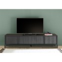 Meuble TV moderne pour salon 4 portes noir Montgomery Steel Remises