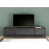 Meuble TV moderne pour salon 4 portes noir Montgomery Steel Remises