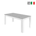 Table à manger 180x90 cm design moderne blanc béton Cesar Basic Vente