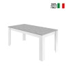 Table à manger 180x90 cm design moderne blanc béton Cesar Basic Vente