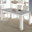 Table à manger 180x90 cm design moderne blanc béton Cesar Basic Promotion