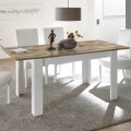 Table de cuisine extensible en bois laqué blanc brillant 90x137-185cm Dyon Basic Promotion