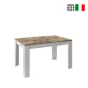 Table de cuisine extensible en bois laqué blanc brillant 90x137-185cm Dyon Basic Vente