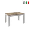 Table de cuisine extensible blanc brillant bois 90x137-185cm Dyon Basic Vente
