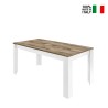 Table à manger moderne cuisine 180x90cm blanc brillant bois Echo Basic Vente