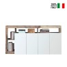 Buffet cuisine salon 4 portes blanc brillant bois 184 cm Cadiz BP Vente