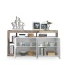 Buffet cuisine salon 4 portes blanc brillant bois 184 cm Cadiz BP Réductions
