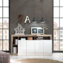 Buffet cuisine salon 4 portes blanc brillant bois 184 cm Cadiz BP Modèle