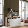 Buffet cuisine salon 4 portes blanc brillant bois 184 cm Cadiz BP Dimensions