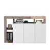 Buffet moderne en bois, 3 portes, blanc brillant, 146 cm Hailey BP Offre