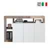 Buffet moderne en bois, 3 portes, blanc brillant, 146 cm Hailey BP Vente